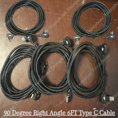 90° Right Angle Type-C Fast Charger Charging Cord 60W Dual USB C To USB C Cable
