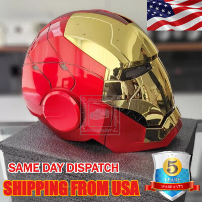 Iron Man Gold MK5 Helmet Electronic Voice Activated Open&Close Mask Autoking New