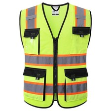 Safety Vest for Men Women Hi Vis Reflective Vest JK220 Yellow L