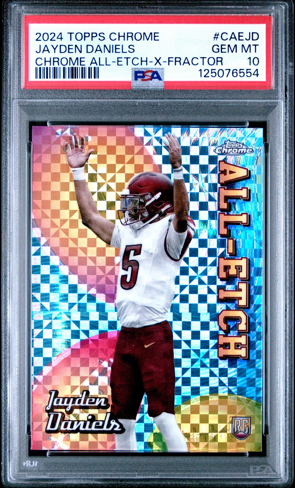 Jayden Daniels Topps Chrome All-Etch #CAEJD X-Fractor