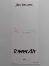 SAFETY CARD TOWER AIR BOEING 747-100 2