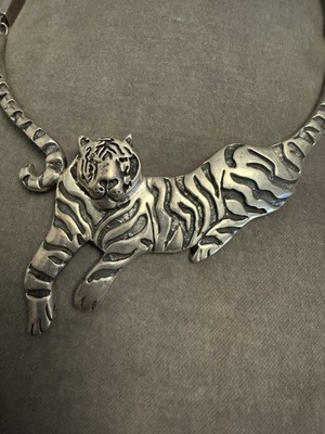 Atemberaubende Emilia Castillo Tiger Sterling Silber 925 Halskette