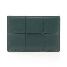 BOTTEGA VENETA Cassette Card Case holder leather Green Used unisex