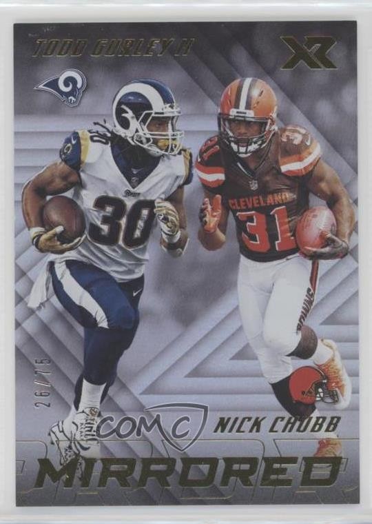 2018 Panini XR Mirrored 26/75 Todd Gurley II Nick Chubb #M-13 Rookie RC