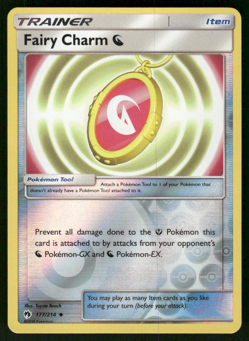 2018 Lightly Played Pokemon Fairy Charm Dragon 177/214 Lost Thunder