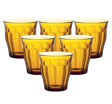 Duralex Picardie Amber Tumbler 8.75 oz. Set of 6