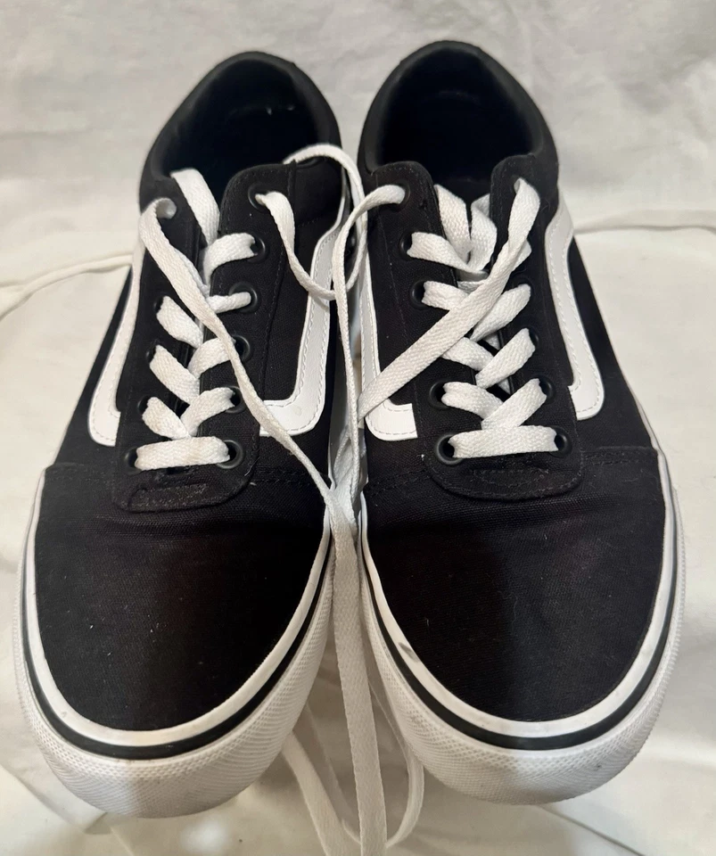 Vans Old Skool Zapatos de Skate de Lona Negros Blancos para Mujer 8 EU 38.5 Parte Superior Baja 508731 Foto 2 de 4