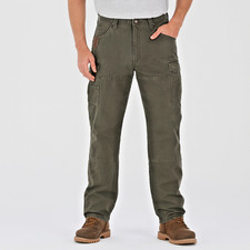Wrangler Riggs Workwear Pants Mens 38x32 Double Knee RipStop Cargo Olive Green