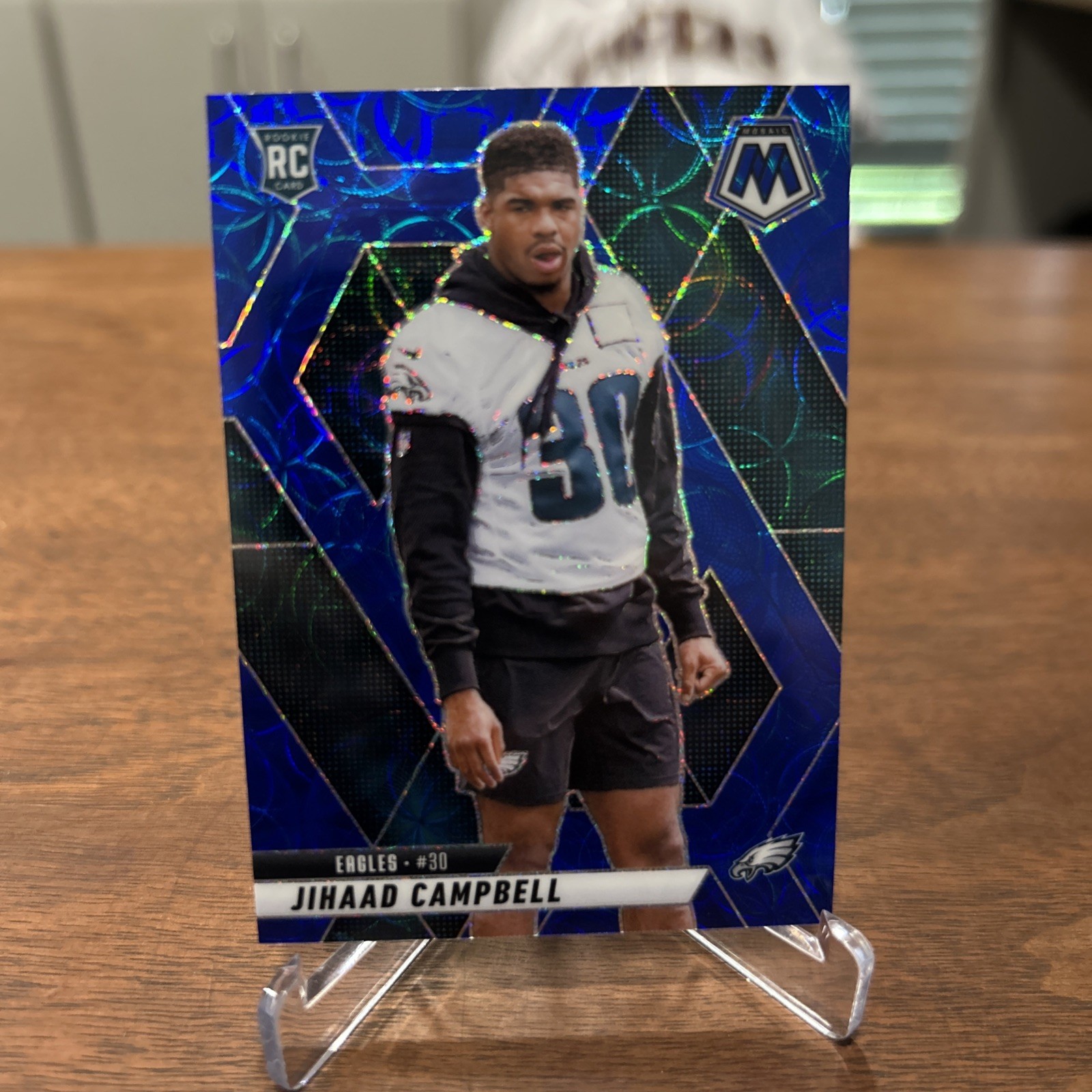 2025 Mosaic Football #341 Jihaad Campbell BLUE SCOPE PRIZM RC - Eagles