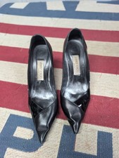 Jimmy Choo Women's Black Cass 95 Leather Pumps EU 38.5/ US 8.5 Pointed Toes