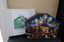 Byers Choice NATIVITY ADVENT CALENDAR BOX  Wooden Christmas Heirloom NEW 2010