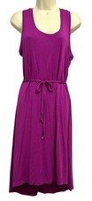 Lole Dress Womens Small Purple Belted Tank Racerback High Low Hem Midi Sundress