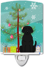 BB4182CNL Merry Christmas Tree Black Labrador Ceramic Night Light Compact, Ul-Ce