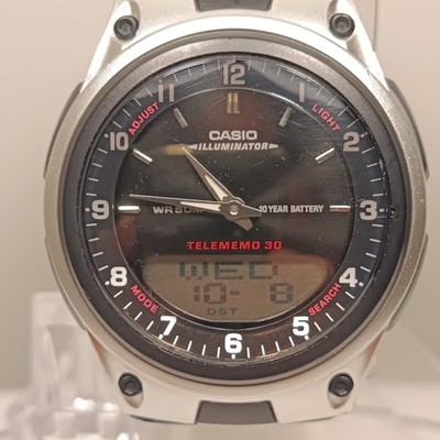 Casio World Time AW-80 2747 Telememo 30 New Battery 40MM 8.75