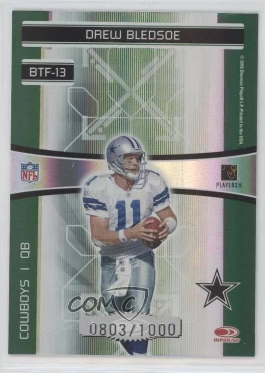 2006 Donruss Elite Back to the Future /1000 Roger Staubach Drew Bledsoe HOF - Image 2 of 2