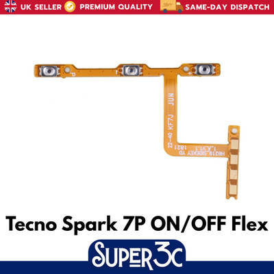 Für Tecno Spark 7P Ersatz EIN/AUS Netz Lautstärketaste Flexkabel - UK Verkäufer