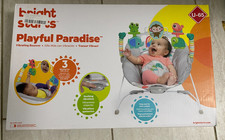 Bright Starts Playful Paradise Vibrating Baby Bouncer with Toys - Brand New