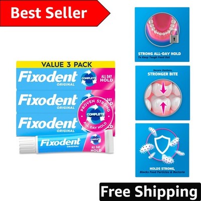 2.4 oz Complete Denture Adhesive Cream - Dentist Recommended, All-Day Comfort