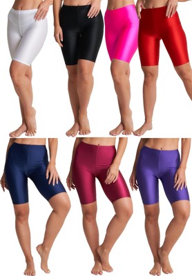 Glänzende super dehnbare Lycra Leggings Radfahren Tanz Shorts