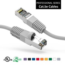 6Ft CAT5E Shielded FTP Ethernet Network Booted Cable Gray