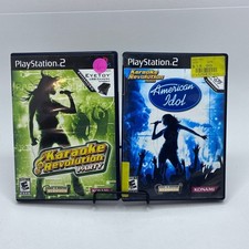 Karaoke Revolution Party & American Idol PS2 Video Game Lot Rhythm Music