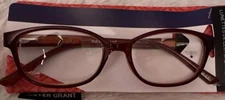 Foster Grant EVALINA Wine Color Reading Glasses W/CASE +2.75