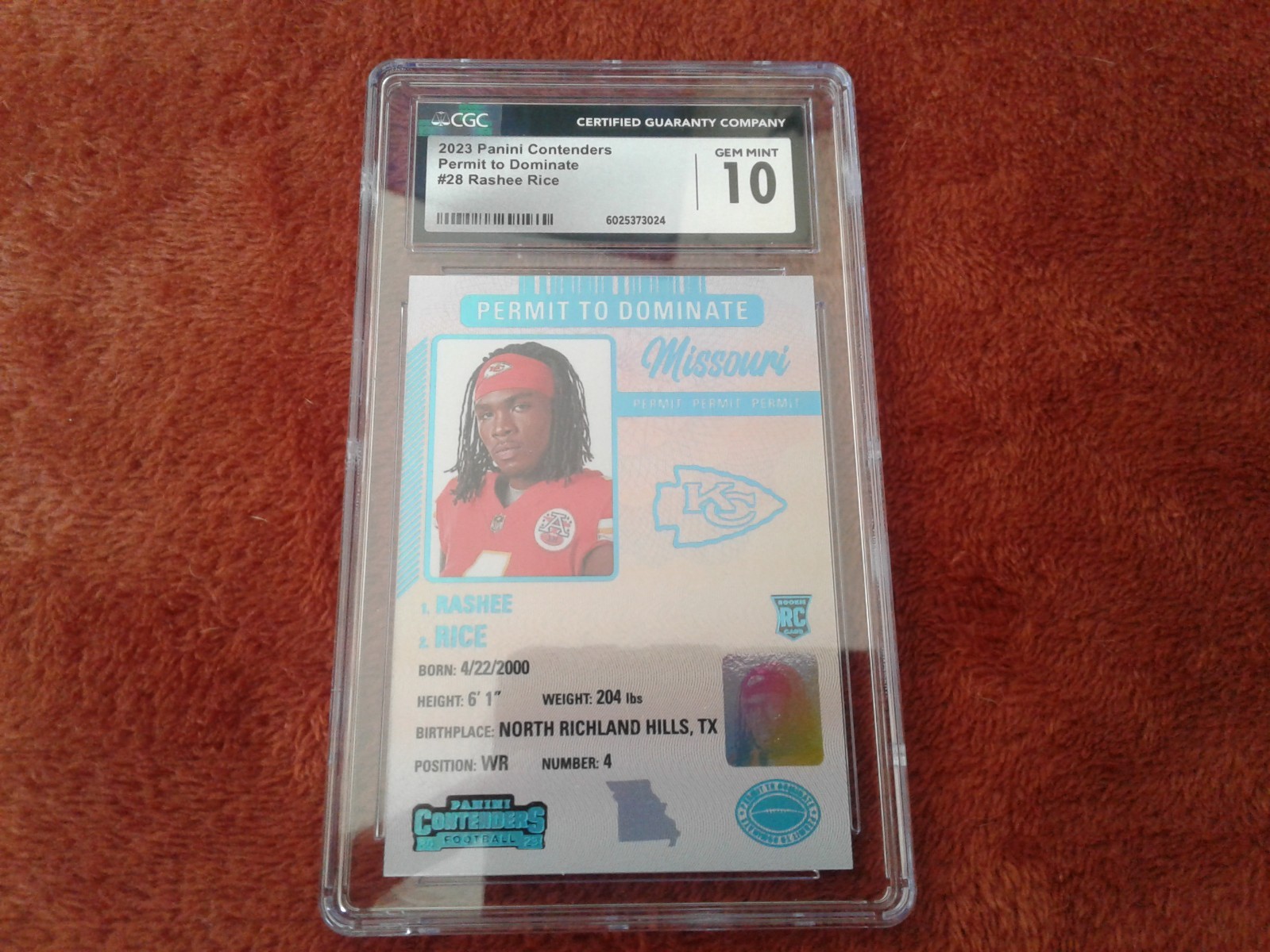 2023 Panini Contenders #28 Rashee Rice, Permit to Dominate RC (Case Hit)