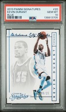 2013-14 Panini Signatures #20 Kevin Durant Blue #D 8/15 Graded PSA 10 Gem Mint