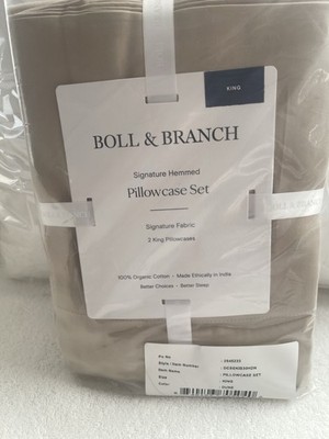 Boll & Branch Signature Hemmed Dune King Pillowcase Set