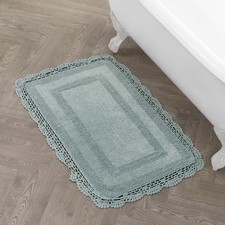 Laura Ashley Absorbent Bath Mat Reversible Crochet Soft and Plush Bathroom Mat 1