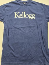Kellogg Shirt Mens XL Blue 1990s Hanes Beefy-T Made in USA Vintage Cereal Promo