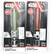 Star Wars Mini Lightsaber Light-Up Bubble Wand 5.8" Red Green set Of 2