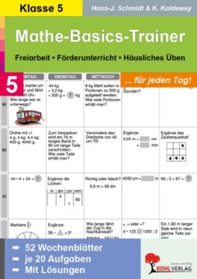 Hans J Schmidt Mathe-Basics-Trainer / 5. Schuljahr Für jeden Tag!
