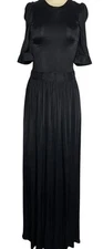 G. Label by Goop “Nina” Maxi Dress Black Jersey Crew Neck Long Size 2 EUC