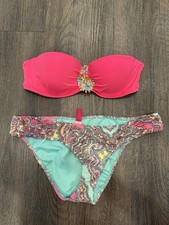 Victoria  s Secret Pink Paisley Bikini Set 32B Top Small Bottoms