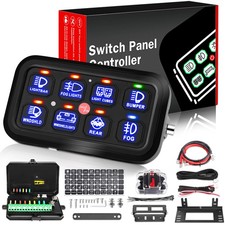Universal 8 Gang Switch Panel On-Off LED RGB Switch Panel Circuit Control 12/24V