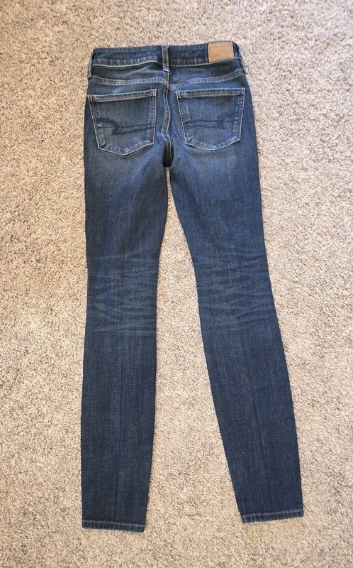 Womens 00 American Eagle Hi Rise Jegging 22x28 Next Level Stretch Blue Jeans