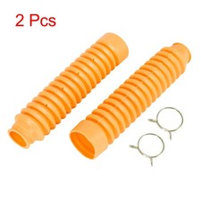 2pcs Orange 15 Knots Shockproof Shock Absorbers Boot Dust Cover For Motorcycle