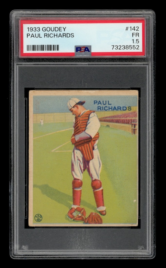 1933 Goudey Set-Break #142 Paul Richards PSA 1.5 FR view 1