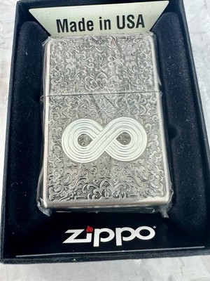Zippo Infinity Antique Nickel Lighter Arabesque 2-Sided - USA Seller Fast Gift