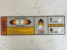 Space Invaders - metal control panel overlay - silk screened on metal NOS