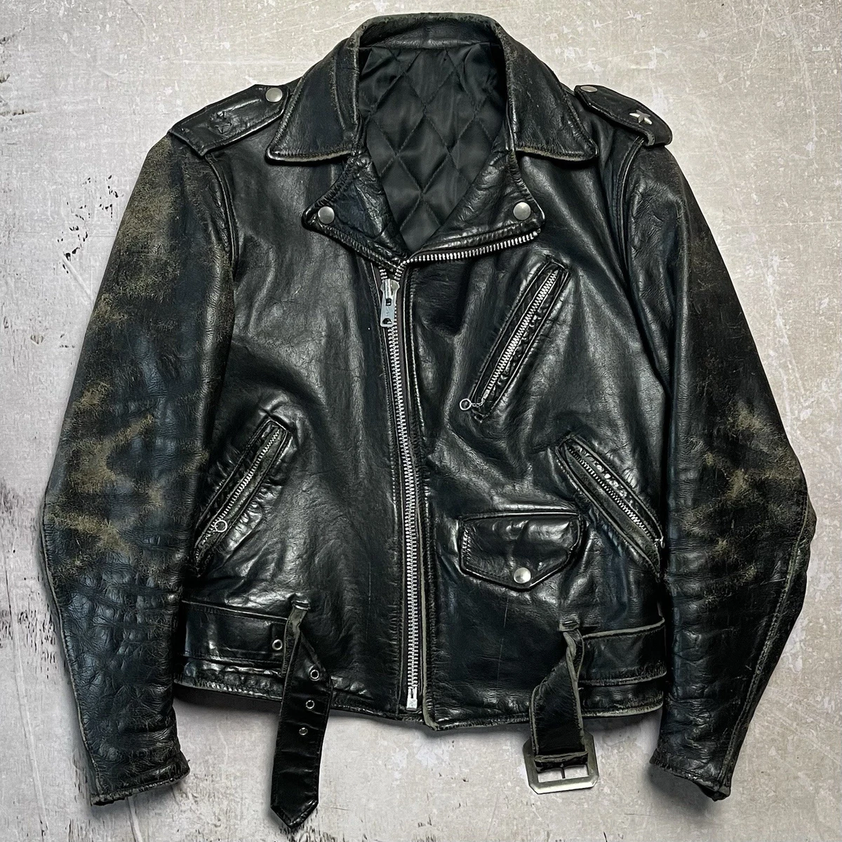 【SALE中〜12/7まで】90's Schott 125 Cowhide Cowhide Leather Motorcycle Jacket