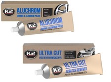 K2 ULTRA CUT Polierpaste + K2 ALUCHROM Felgenpolitur– Aluminium-, Metall- &Chrom