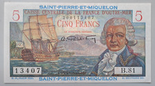 Saint Pierre and Miquelon 5 francs 1950 UNC -- see other sales