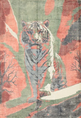 Roaring Elegance: Bold Tiger Print Rug 6x8 for Wild Interiors Hand-made Carpet