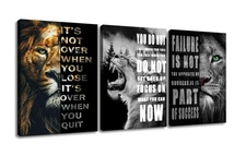 Lion Motivational Canvas Print Wall Art Office Animal Inspirational Picture A...