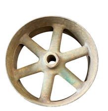 Antique Cast Iron Flat Belt Pulley Line Shaft...