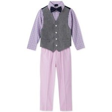 Nautica Little Boys 4-Pc. Twill Oxford Vest Set - Pink