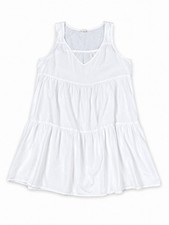 J.Crew White Sleeveless Tiered Dress Women’s Size M Cotton Summer Mini Dress