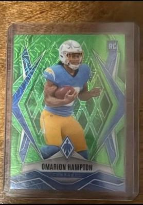 OMARION HAMPTON 2025 PANINI PHOENIX LIME GREEN MOJO PRIZM ROOKIE RC /75 Q7827